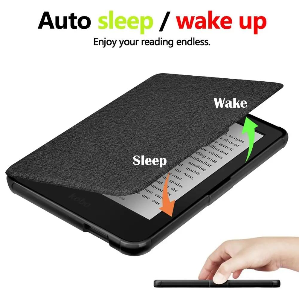 Hand Support 6 inch eReader Case Auto Sleep/Wake Shockproof N367 Smart Cover TPU Anti Scratch for KOBO Clara Colour/BW 2025
