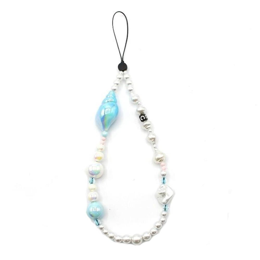 

Cell Phone Lanyard Strap Acrylic Ocean-Inspired Wristlet Strap Short Wrist Strap Total Length: 30cm Ocean Pearl