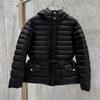 Womens 90% Down Fill Hooded Puffer Jacket With Drawstring Waist Cinch Streetwear Winter Coat