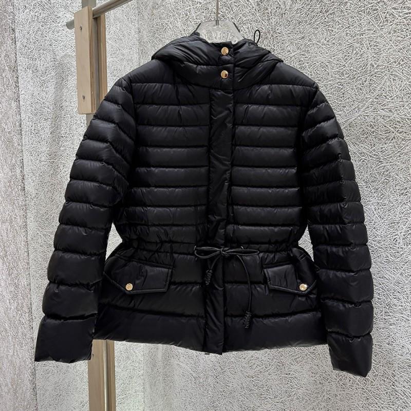 Womens 90% Down Fill Hooded Puffer Jacket With Drawstring Waist Cinch Streetwear Winter Coat