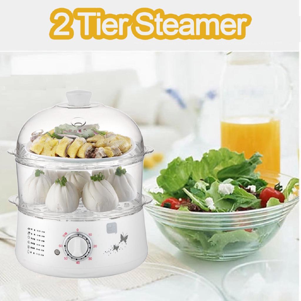 2.5L 50HZ 650W Multifunctional Timing Electric Boilers 2-Layer Rapid Egg Cooker Steamer Egg Electric Steamer
