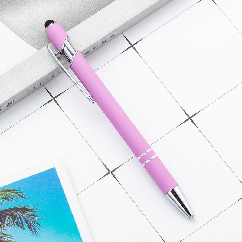 Elegant Push-Action Metal Touch Screen Ballpoint Pen with Customizable Logo and Spray Paint Finish