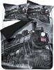 3D Train Digital Printing Duvet Cover Set, Retro Steam Train Theme Bedding Set Microfiber Duvet Set Train Track Pillowcases