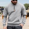 Spring Autumn New Men's Fleece Sweatshirt Stand-up Collar Half Zipper Pullover Long Sleeve Sweatshirt Corduroy Trend Men's Tops