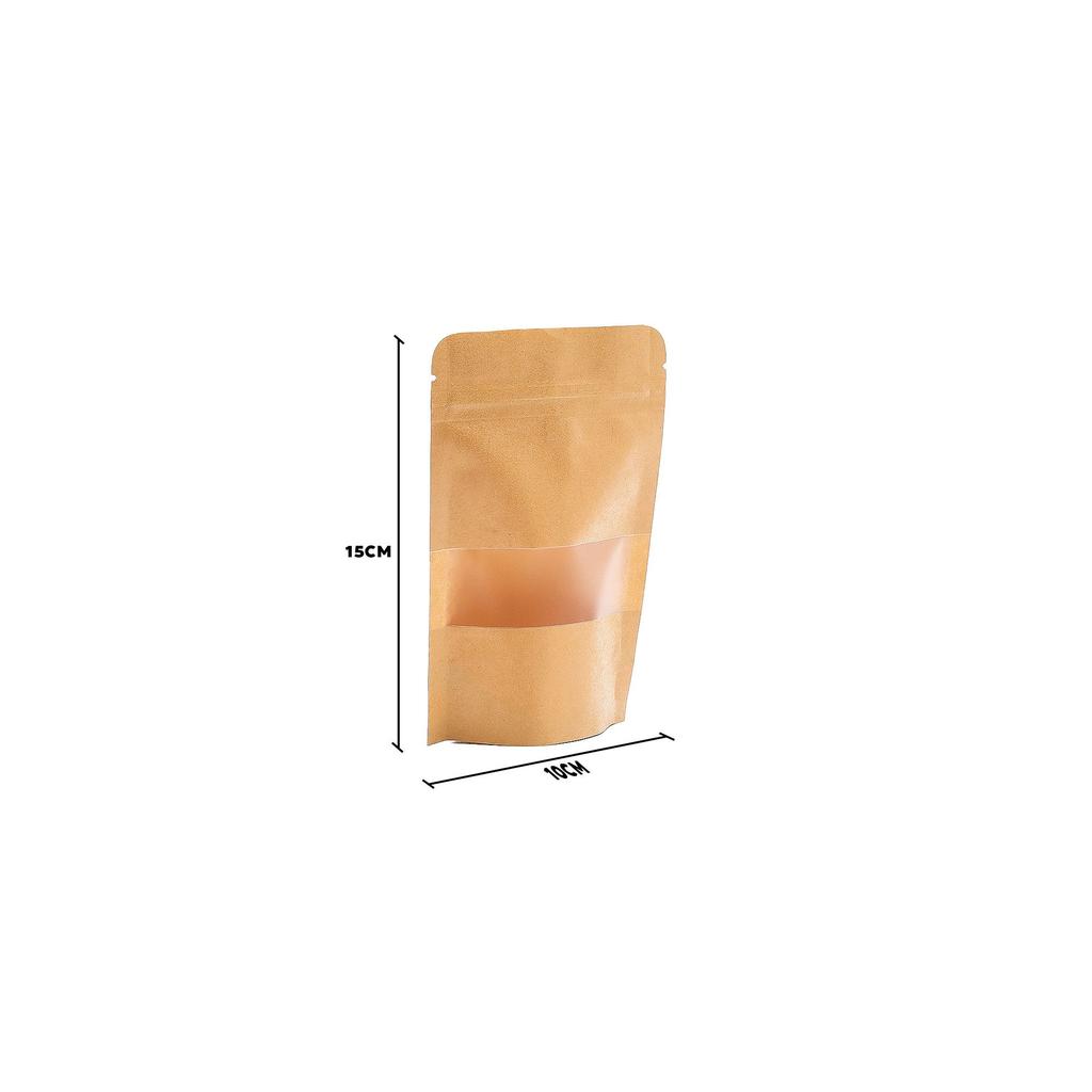 6x Kraft Window Bag 10x16 Cm (10 Pcs)