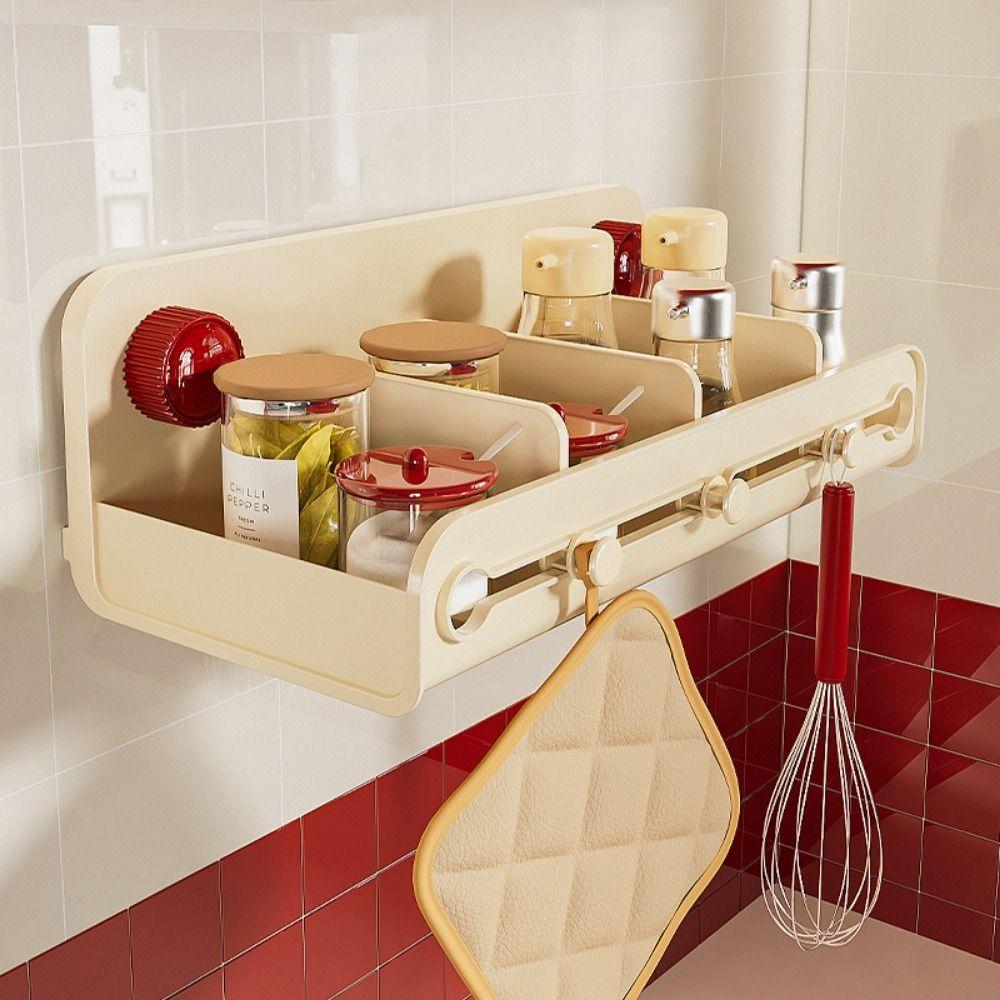 Adjustable Divider Wall Mounted Spice Organizer Hanging Bathroom Stand Condiment