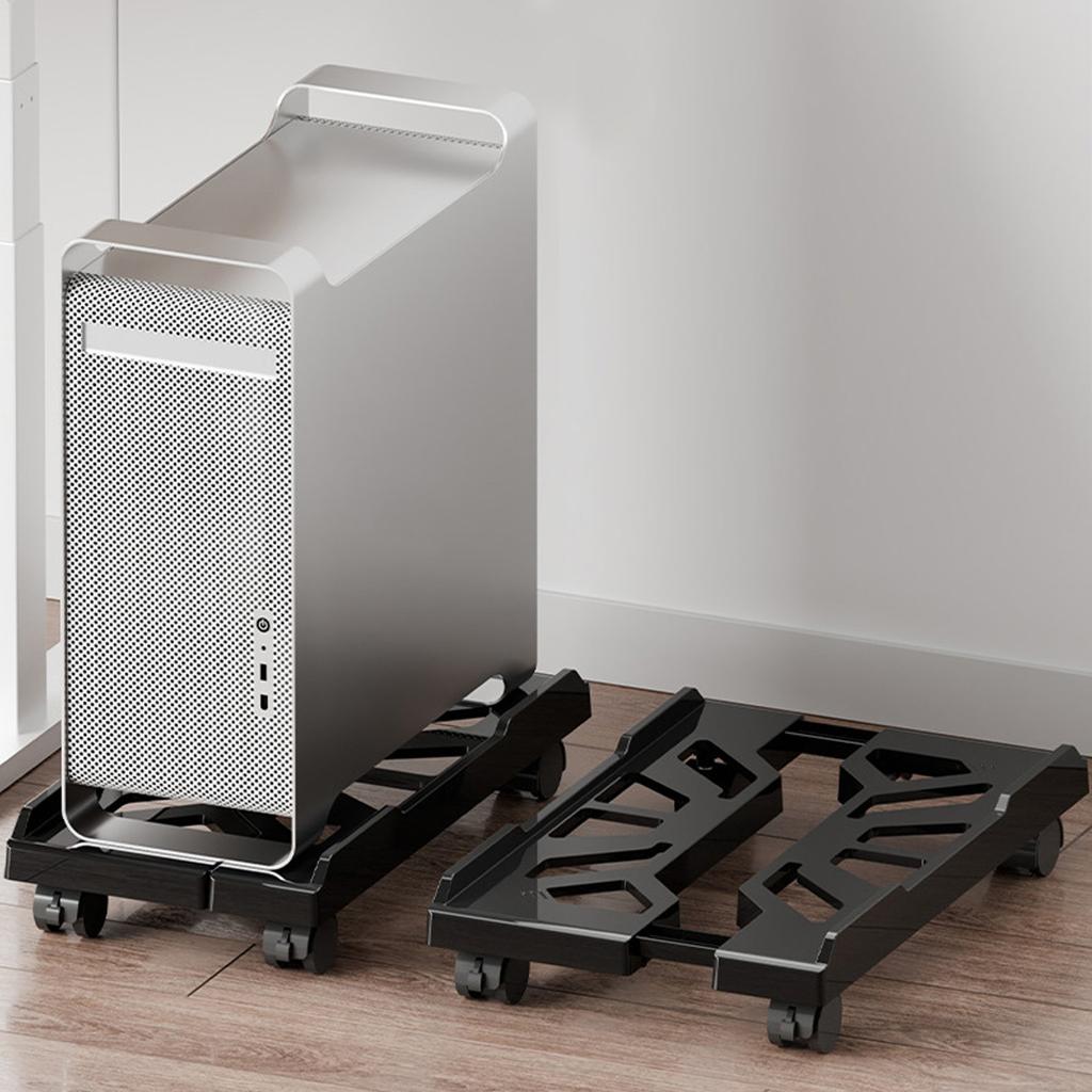 Adjustable Mobile CPU Stand Ventilated Computer Tower Stand PC Tower Stand with 4 Locking Caster Wheels Fits Most PC PC Floor Cart Riser
