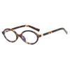 Sexy Small Oval Leopard Sunglasses Women Lovely Ins No Makeup Plain Glasses Frame Men Eyewear Cute Decorative Computer Glasses