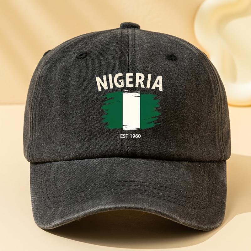 

Unisex Fashionable and Versatile NIGERIA EST 1960 Letter Printed Baseball Cap Outdoor Casual Peaked Cap чёрный