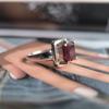 Silver Ring with Artificial Garnet Nano 2.092ct, Product Weight 3.98 Gr (60002298)