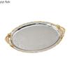 European Style Metal Storage Tray Oval Cake Tray Fruit Plate Jewelry Trays Ornament Crafts Dessert Plate Dim Sum Dish Snack Bowl