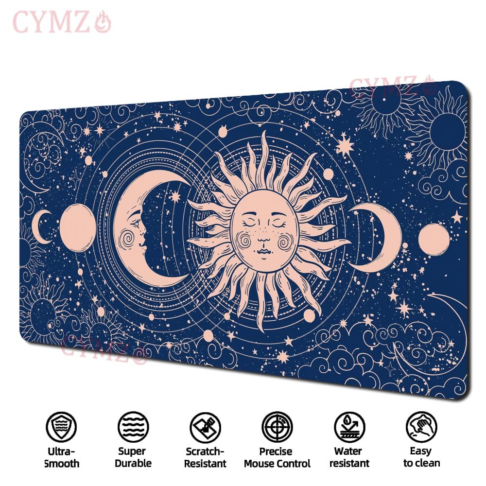 Mysterious celestial element Mouse Pad Desk Mat with Stitched Edge antislip Durable offices accessories keyboard mouse mat