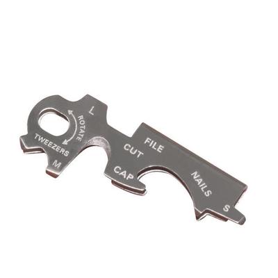 1 Piece 8-in-1 Multifunction Tool Keychain with Bottle Opener, Screwdriver, and Others Silver