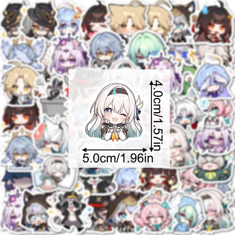 50Pcs Honkai Impact 3rd Game Star Trail Waterproof Stickers, Honkai Impact Starry Sky Cute Decals, Phone Cases, Laptop Cases, DIY Laptop Collectibles