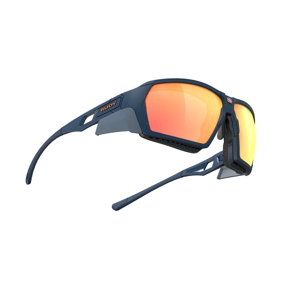 RUDYPROJECT Agent Q Blaue Laserlinse 68mm Sonnenbrille, Marineblau/Mehrfarbig Orange, SP704047-0000, Breite