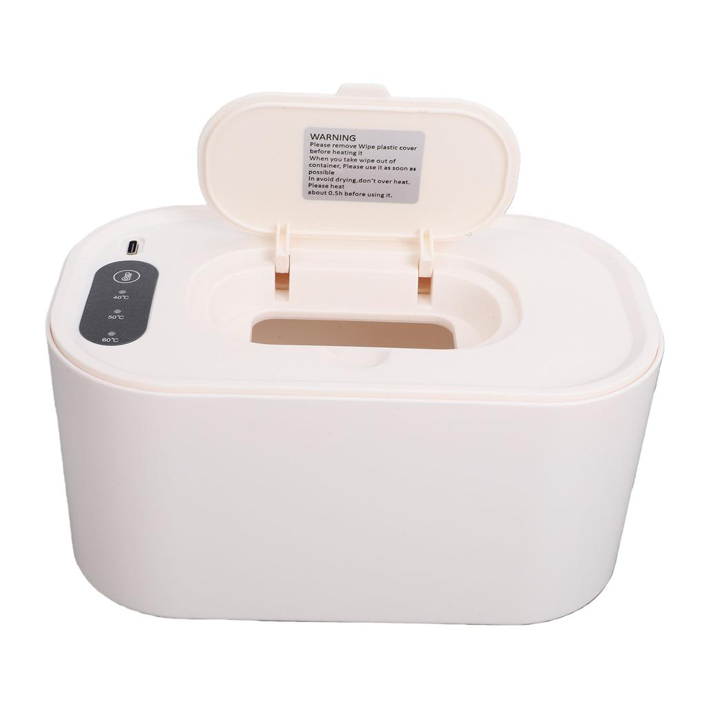 Baby Wet Wipes Warmer Dispenser Top Heating Wipe Warmer Holder Holds 80 Wipes with 3 Indicator Lights