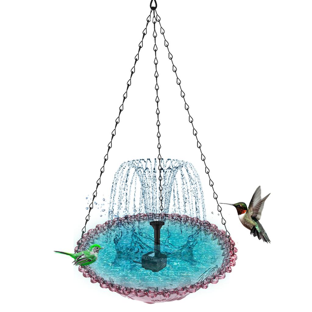 Bird Bath , Solar Bird Bath , Outdoor Garden Floating Hanging Hummingbird Feeder