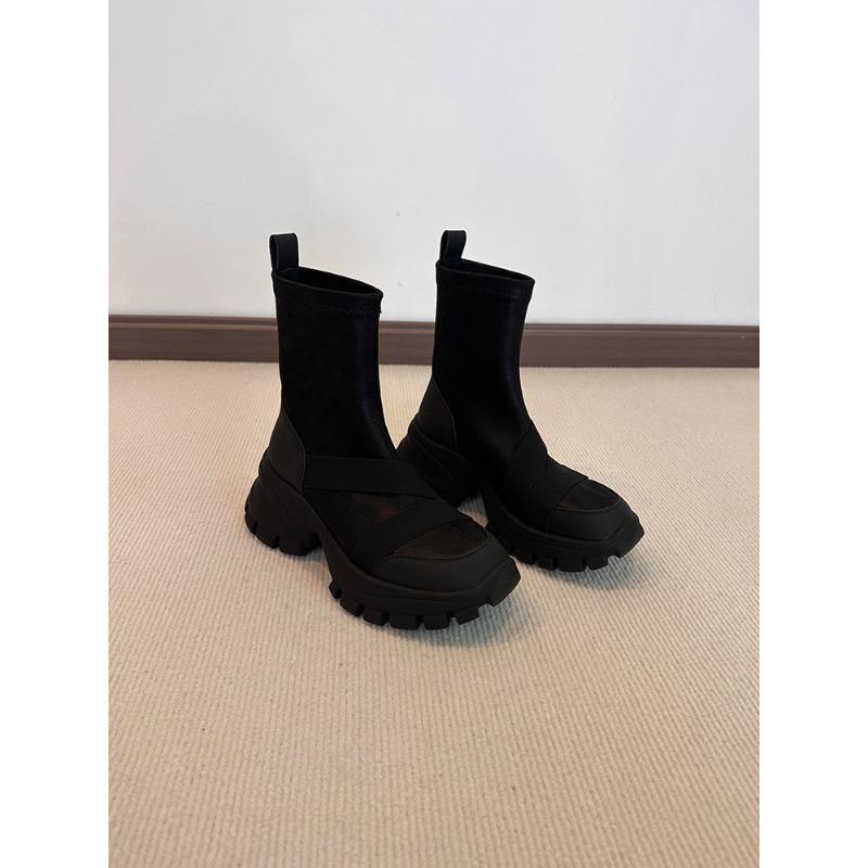 

Версия из коровьей кожи~ Дизайнерские замшевые ботинки Мартина на толстой подошве с перекрестными ремешками, женские ретро простые эластичные ботинки 40