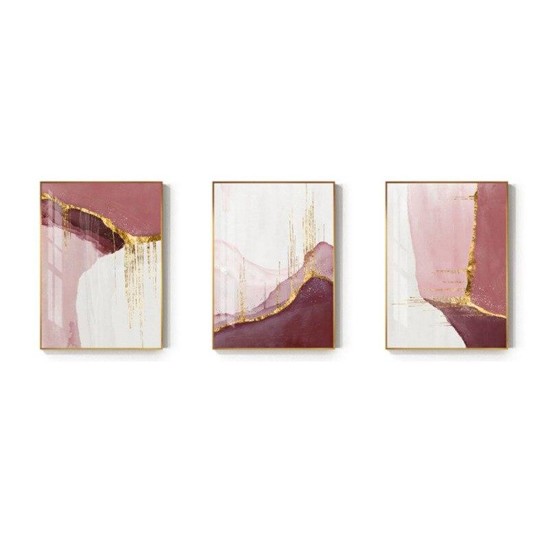 

3 шт./набор Декоративная живопись в японском стиле Розовая Живопись для интерьера Настенный декор Набор Картины для украшения спальни Дом Сад 40cmx60cm 3pcs