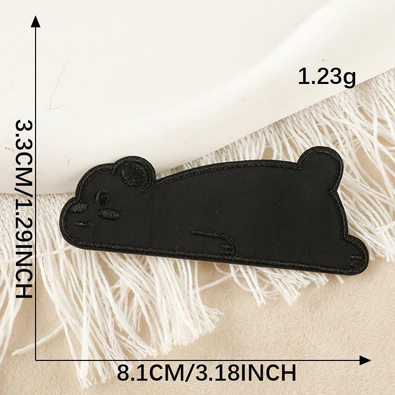 Samolepicí kreslená zvířátka černá vyšívaná nášivka na bundy