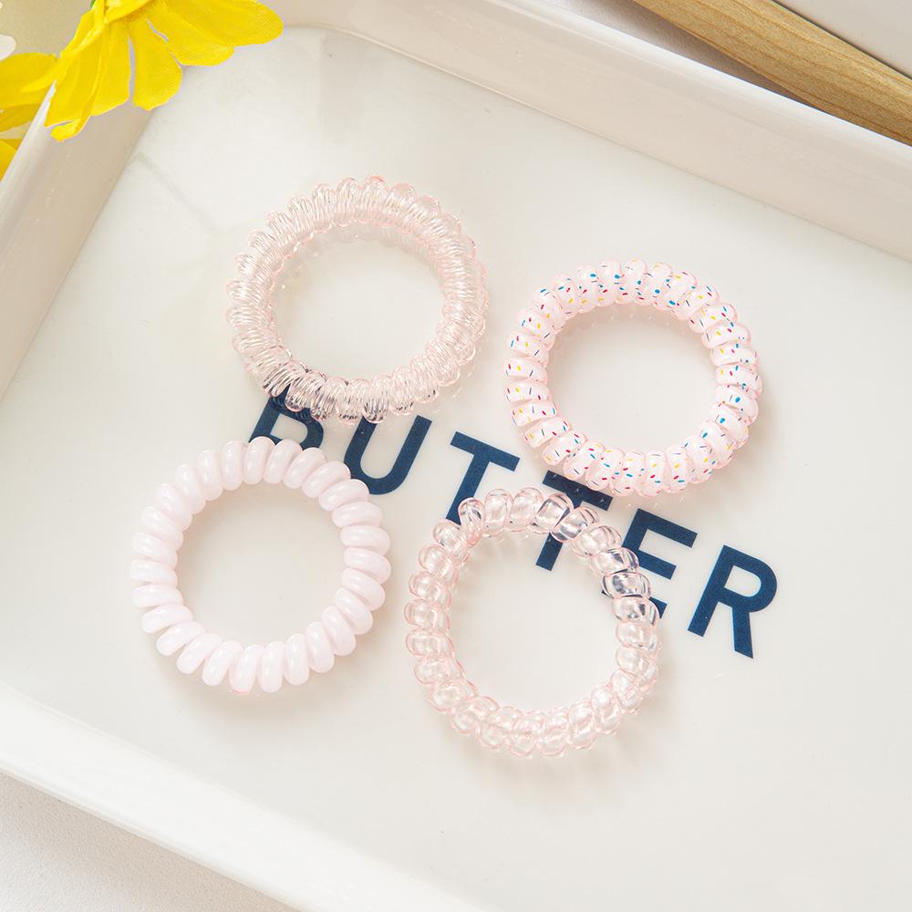 Korean Fashion Jelly Color Telephone Cord Hair Tie - High-End Simple Rubber Band for Maruko Hairstyles