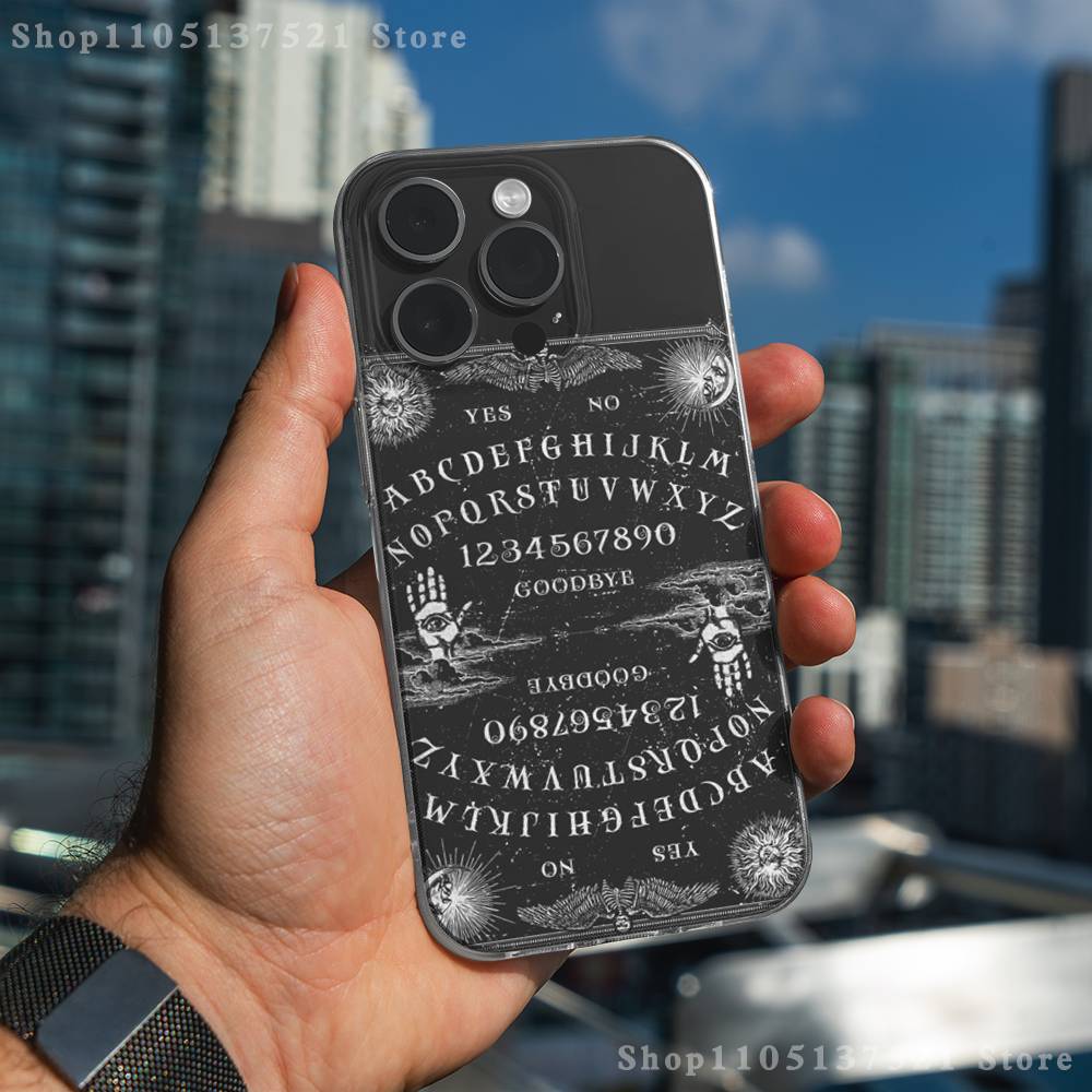 Supernatural Art Ouija Board Phone Case For iPhone 16,15,17,12,13,14,11 Max,Pro,Plus,X,XS,XR,SE4,E Mini Transparent Cover