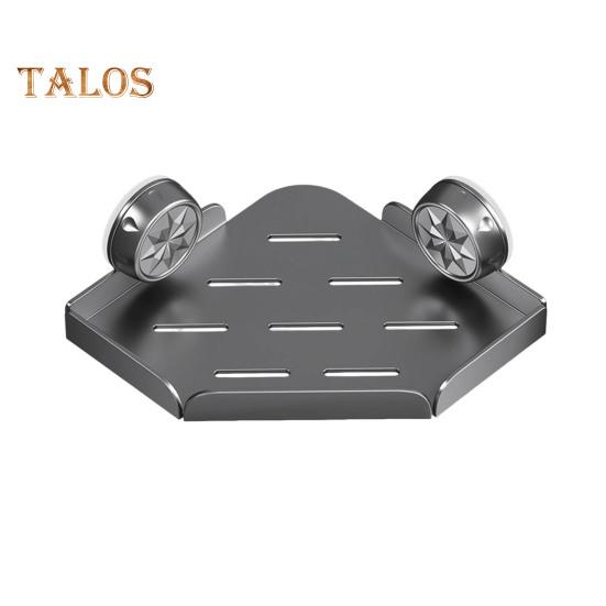 

Угловая полка для душа с присоской, прочная несущая полка для душа с дренажными отверстиями Single Layer серый