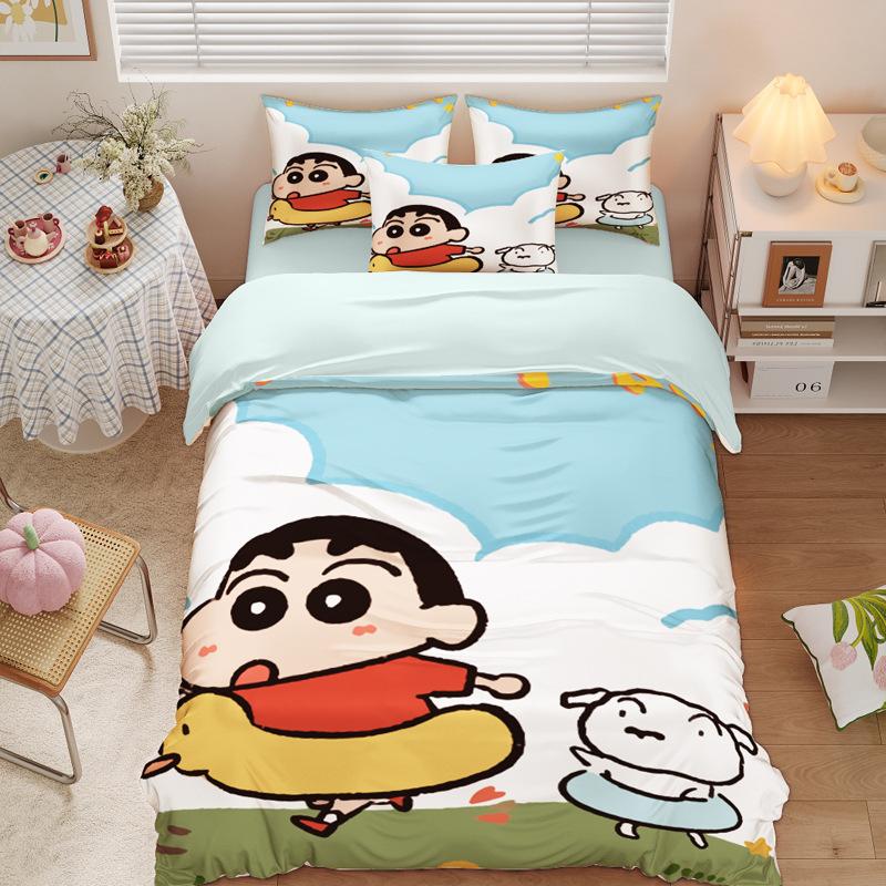 New Style C-Crayon Shin-chan Bedding Sets Shin-chan Duvet Cover Bed Set Quilt Cover Pillowcase Kids Adult Size