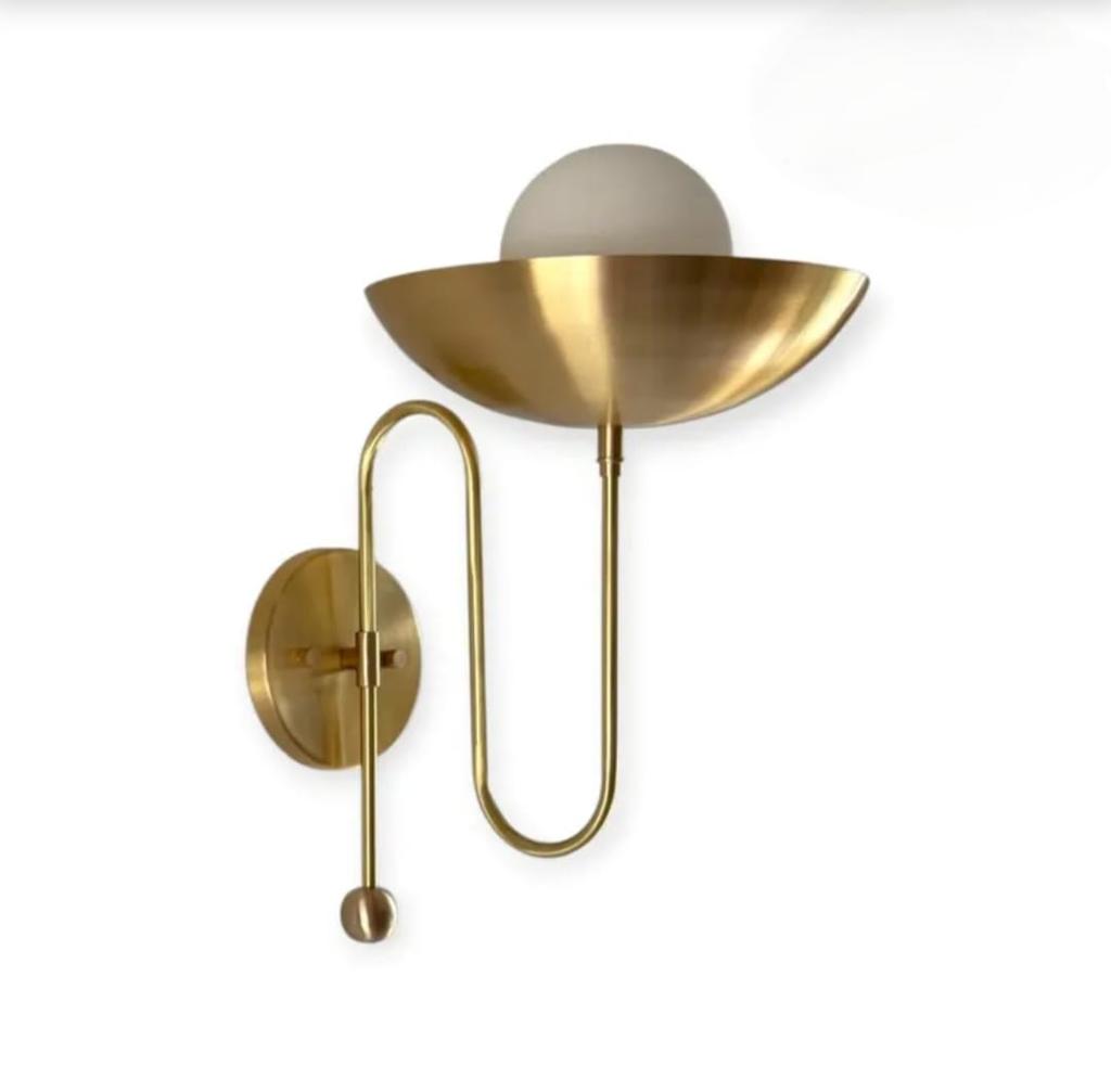 Moderne Messing Wandleuchte Mid Century Kugel Wandleuchte Leuchte Wohnkultur Nachttisch Wandleuchte Lampe Handgefertigter Milchglasschirm Waschtischlampe