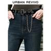 UR 2025 Autumn Women's Design Belt Flared Jeans
