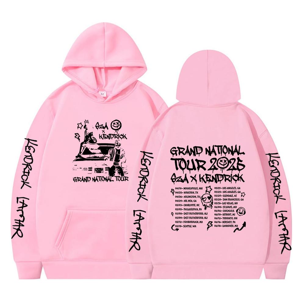 Vintage Grand National Tour 2025 Hoodie Lustiger Kendrick Hoodie Herren Damen Langarm Streetwear Hip Hop Sweatshirt Y2K Kleidung