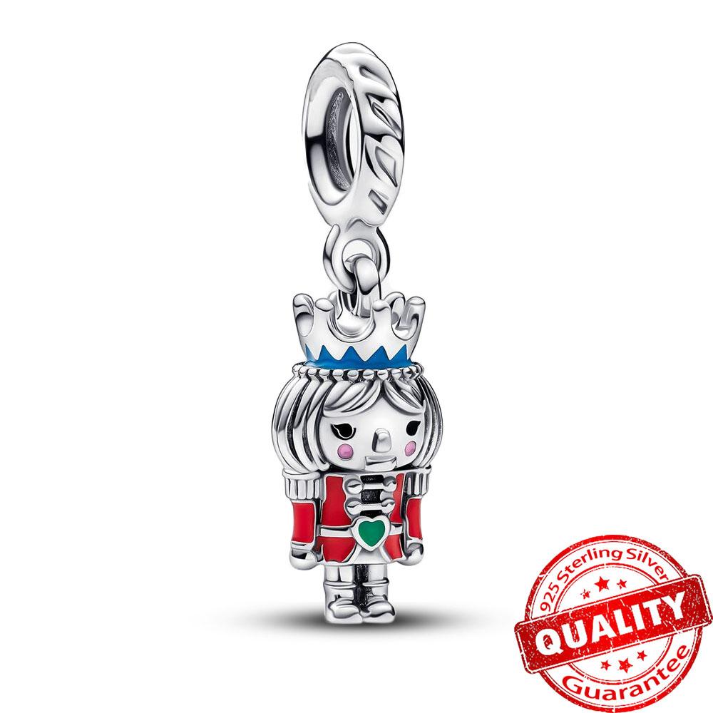 Authentic Copper Gingerbread Man & Candy Cane Christmas Dangle Charm Fit Original Bracelet Santa Claus Xmas Gift