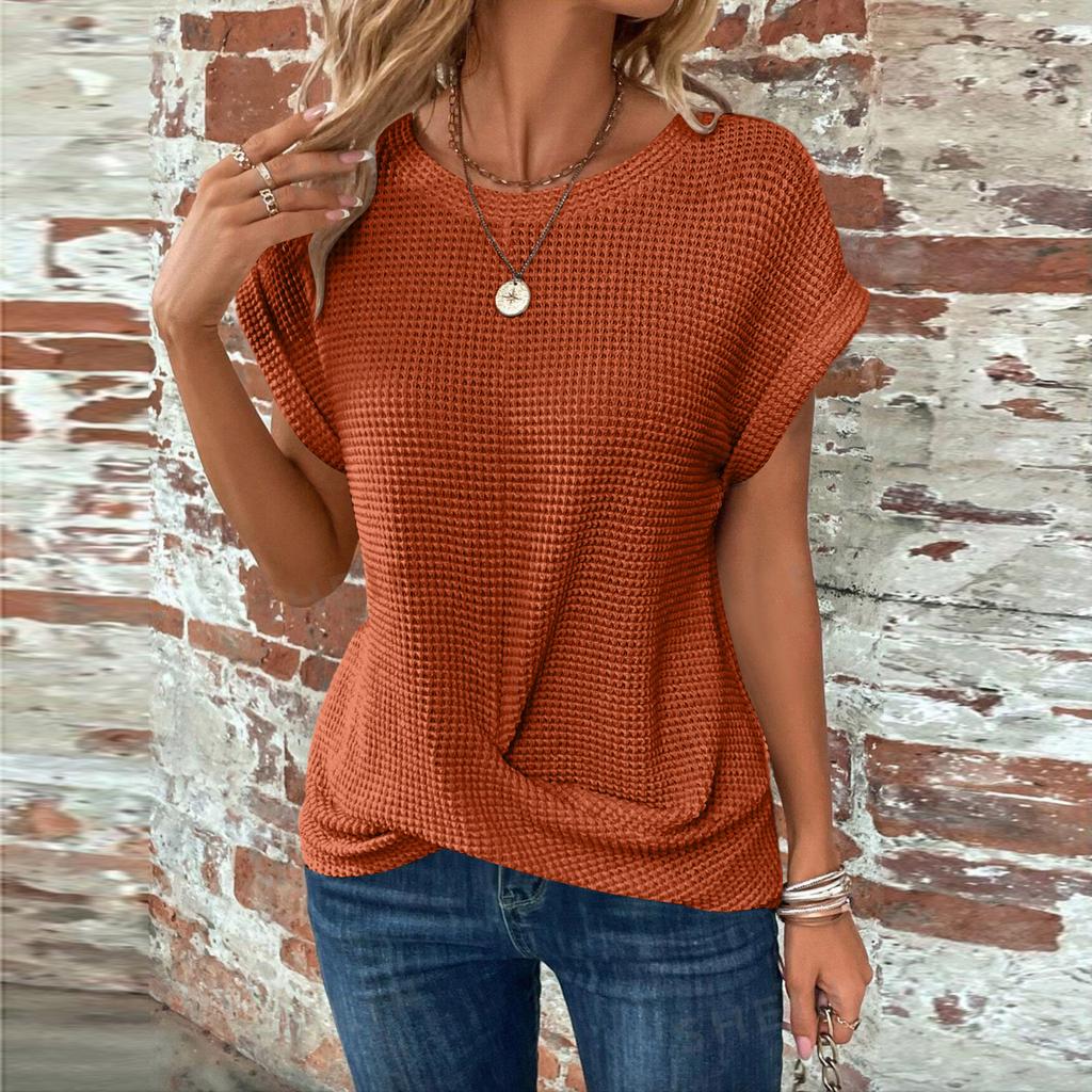 Womens Tops Short Sleeve Knit Going Out Tops for Women Casual Front Tee Sparkly Tops for Women
