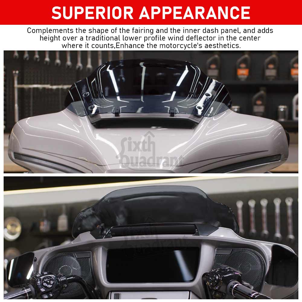 10" Front Fairing Windshield  Motorcycle Accessory ABS Plastic Fits For Harley CVO Street Glide FLHXSE Models 2023 2024 -Later