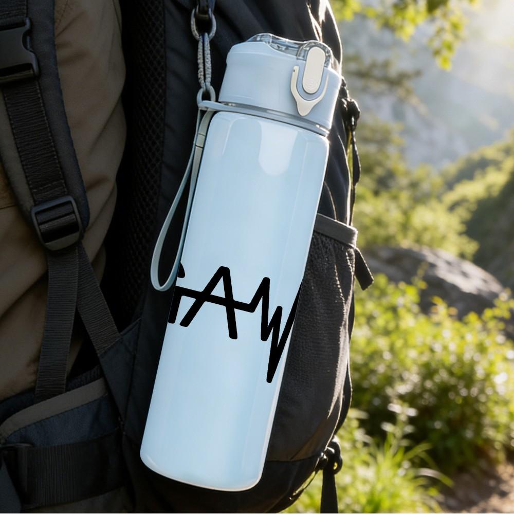 1PC Gamer Text Typography 750ml Color Plastic Sports Water Bottle Leakproof Flip Straw Lid Suitable for Sports Office Home Use