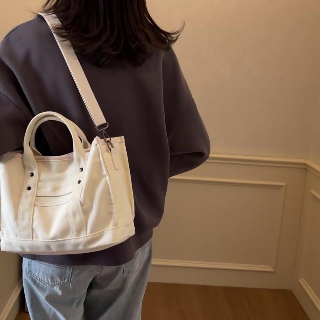 Damen Umhängetaschen Canvas Einfarbig Lässige Tragetasche Damen Messenger Schultertasche Markendesigner Simplicity Mädchenhandtaschen