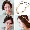 Women Elegant Baroque Leaf Flower Elastic Headband Hair Band Party Beach Gift