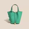 2025 Trending Women's Genuine Leather Cowhide Bucket Bag: Versatile, Top Layer Vegetable Tanned Handbag