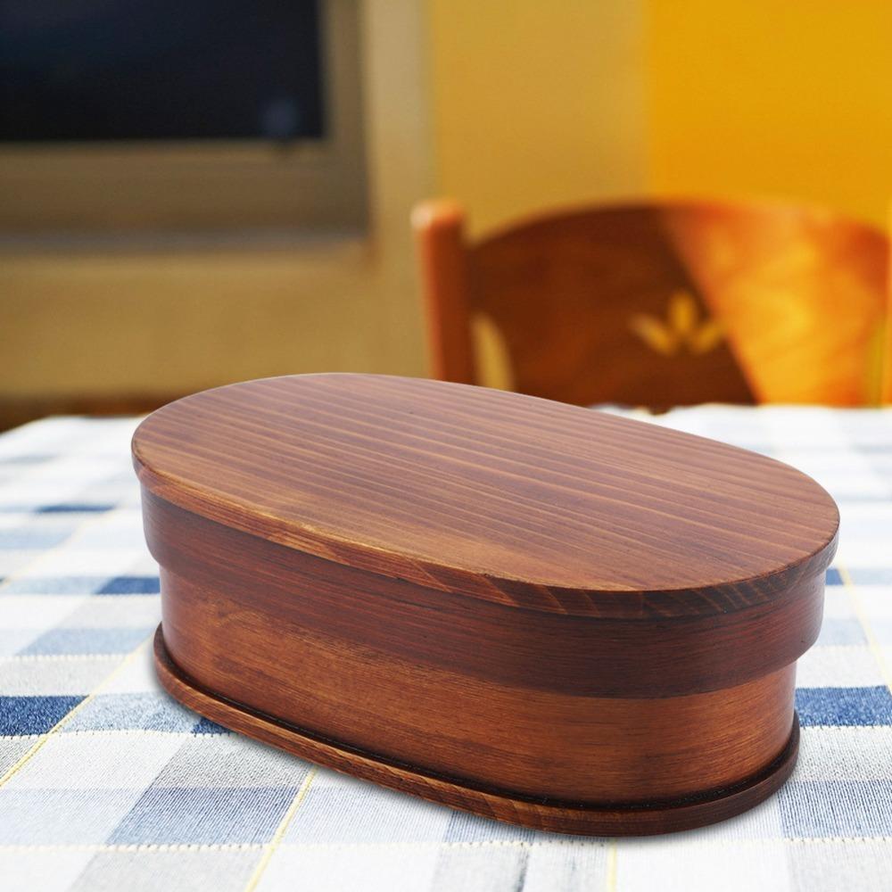 Holz-Lebensmittelaufbewahrungsbehälter 19*12*6cm Tragbare Lebensmittelbox für Zuhause Büro
