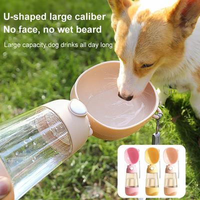 400ml Portable Dog Water Bottle Dog Travel Water Bowl with 200ml Food Container Leak-Proof Puppy Water Dispenser for Summer Outdoor Walking Hiking