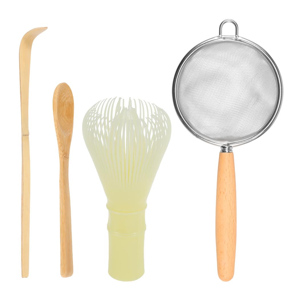 Japonská sada metličky Matcha pro začátečníky, startovací nástroj pro přípravu Matcha, příslušenství s PP metličkou, keramickým držákem, bambusovou lžičkou, čajovou lžičkou