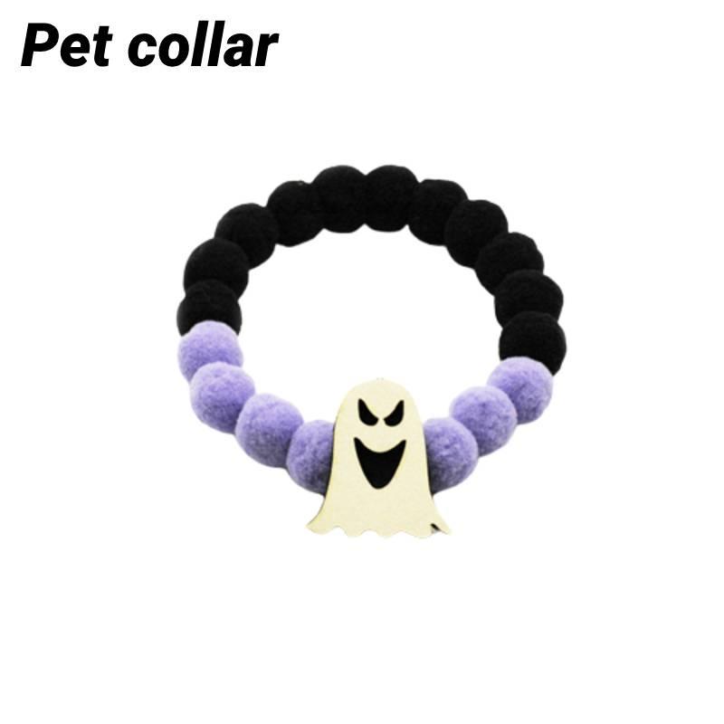 

Candy Pet Colorful Halloween Cat Dog Ball Collar Elastic Adjustable Pet Halloween Accessories Style B,30cm/11.81in