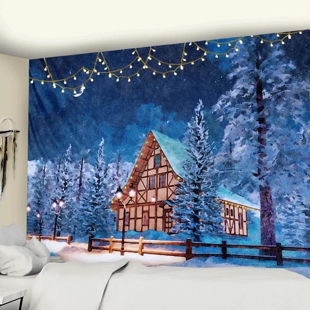 Christmas Tree Landscape Living Room Bedroom Home Wall Decoration Tapestry
