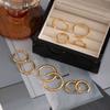 Retro Gold Plain Ring Earrings Simple Light Luxury Stainless Steel Stud Earrings Daily Commuting Premium Ring Earrings