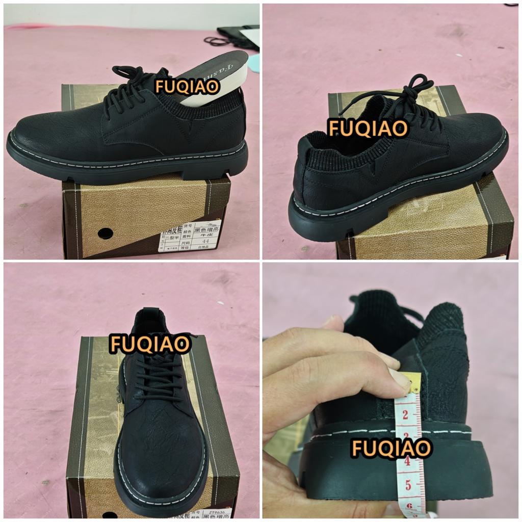 Men's 5cm Invisible Height Increase Elevator Sneakers Low-Cut Casual Platform Work Boots Comfortable Anti-Slip Lace-Up Shoes