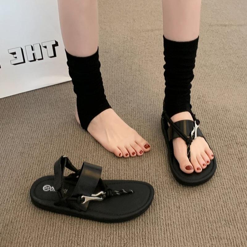 Fashion Red Flat Sandals Designer Summer Flip Flops Woman Casual Shoes Black Beach Flats