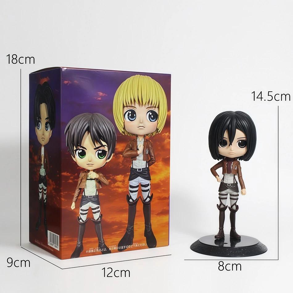 6pcs Anime Attack on Titan Anime Eren Levi Hange Zoe Erwin Smith Mikasa Ackerma PVC Action Figure Model Toy
