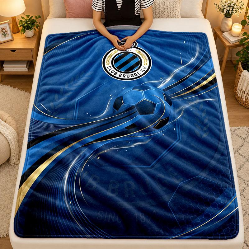 Flannel BlanketClub Brugge FC Warm Soft Throw Blanket for Indoor Sofa Bed Living Room Use