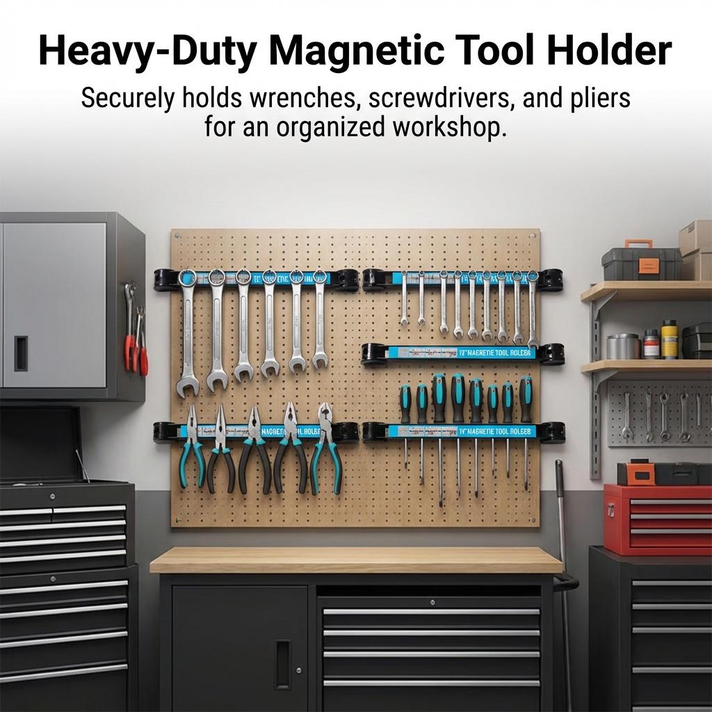 Magnetischer Werkzeughalter 12/18 Zoll Starker Magnetstreifen für Metallwerkzeuge Garage Werkstatt Aufbewahrungs-Organizer Mit Befestigungsmaterial