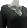 Damen-Herbstkleid, V-Ausschnitt, langärmelig, hohl, einfarbig, locker, knöchellang, weich, atmungsaktiv, Dating, Einkaufen, Frühling, Maxikleid